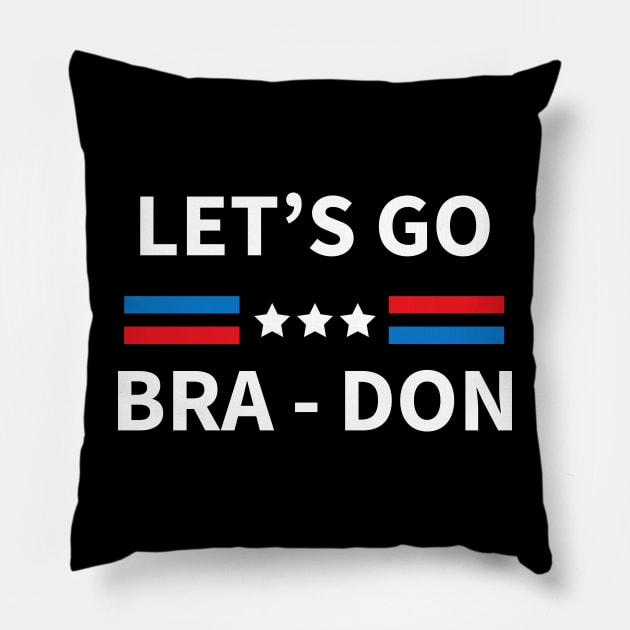 Let's Go Bra-Don Conservative US Flag T-Shirt Pillow by kawaiimono