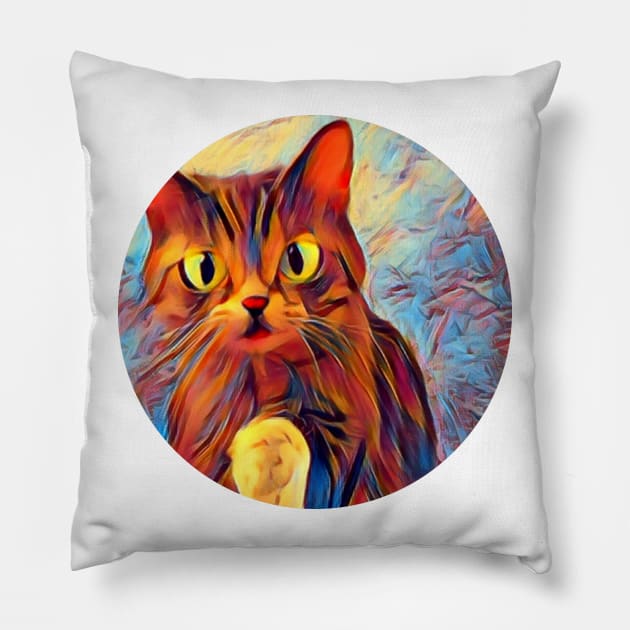 Cuddly mycat, revolution for cats Pillow by GoranDesign