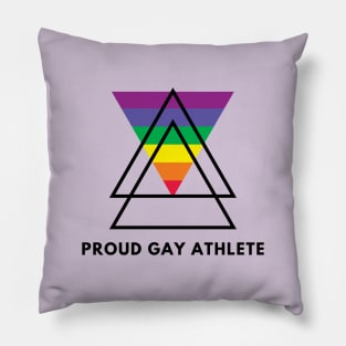 Proud Gay Athlete (Black text) Pillow