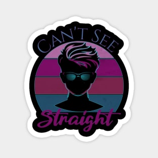 PRIDE Month Can't See Straight Bi Retro Sunset Magnet