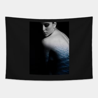 Woman, Girl, Sea, Ocean, Fashion art, Fashion print, Scandinavian art, Modern art, Wall art, Print, Minimalistic, Modern Tapestry