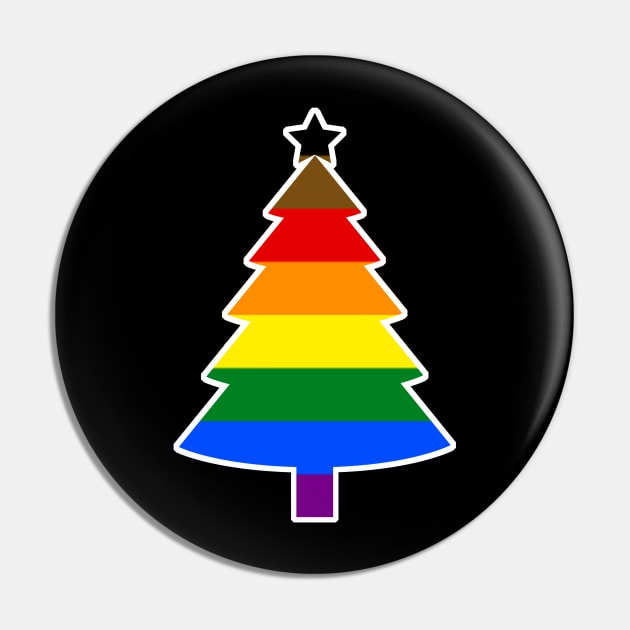 Christmas Tree LGBT Flag People of Color PRIDE Rainbow Pin by aaallsmiles
