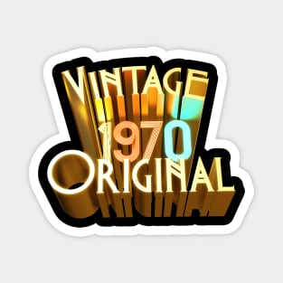 Vintage 1970 Original Birthday T-shirt Design in 3D Magnet