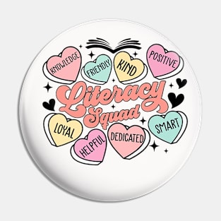 Literacy Squad Hearts Teacher Valentine_s Day Pin