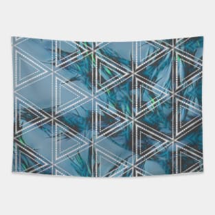 Blue crystal triangle Tapestry