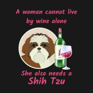 Shih Tzu and Wine T-Shirt