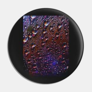 Photographic Image of Purple Rain Drops Pin