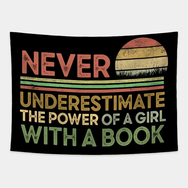 Never Underestimate the Power of a Girl With a Book - Notorious RBG Ruth Bader Ginsburg Tapestry by Moe99