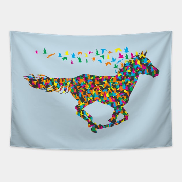 Horse Birds - Horsefly - Multicolor - Barn Shirt USA Tapestry by Barn Shirt USA