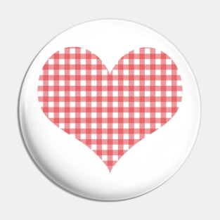 Red and White Gingham Pattern Pin