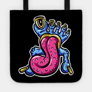 Toes and Tongue Weird Cartoon Monster Tote