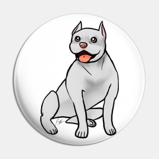 Dog - American Pitbull Terrier - White Cropped Pin