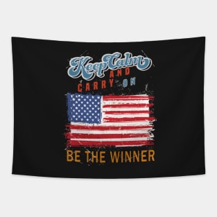 Keep Calm and Carry on Be The Winner Tapestry