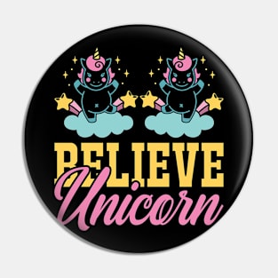 Believe Unicorn  T Shirt For Women Men Pin