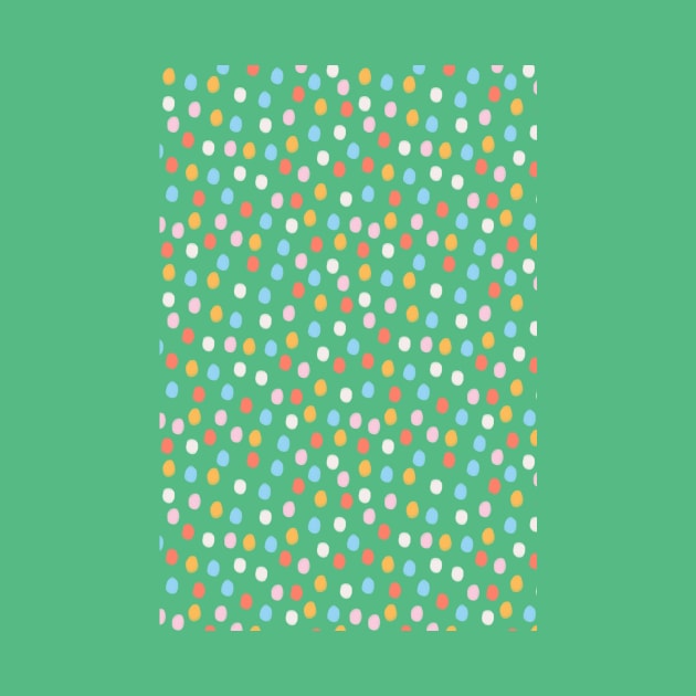 Festive confetti circles pattern in green by Natalisa