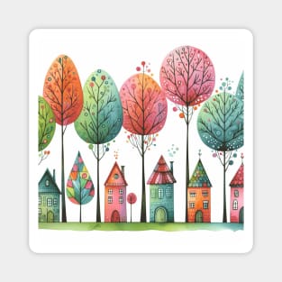 Happy Homes and Whimsical Trees Magnet