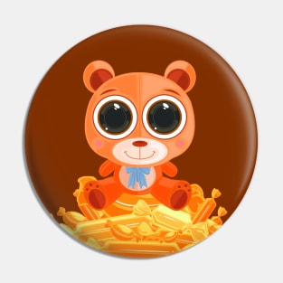 Teddy Bear - Candy Orange Pin