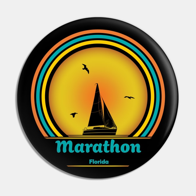 Marathon Florida Sailing Pin by eighttwentythreetees