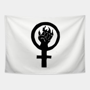 Flaming Feminist Fist Tapestry