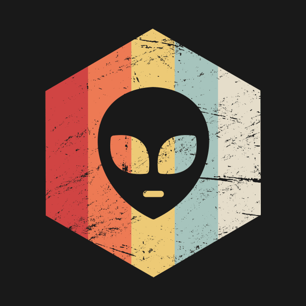 Retro Alien UFO Icon by MeatMan