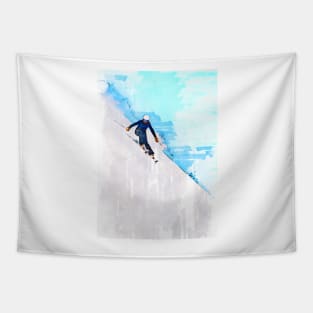 Skiing Down Slope Norway Tapestry