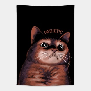 pathetic cat meme Tapestry