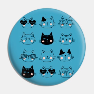 Cute Cat Set, Cute Cats and Kittens Pin