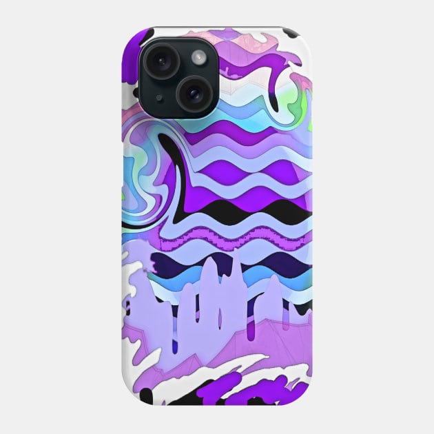 Surfer girl waves purple splash abstract Phone Case by SilverPixieArt