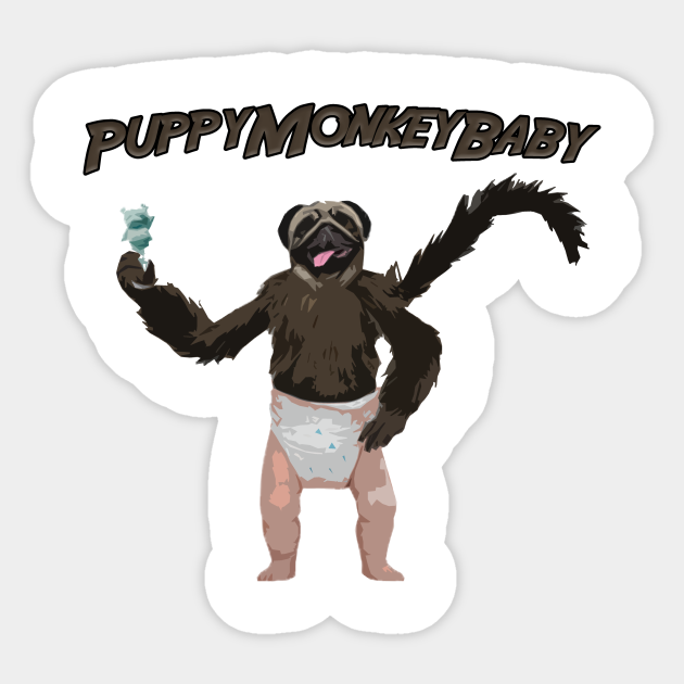 Puppymonkeybaby Puppy Monkey Baby Funny Commercial Mountain Dew Sticker Teepublic