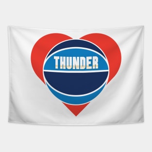 Heart Shaped Oklahoma City Thunder Basketball Tapestry