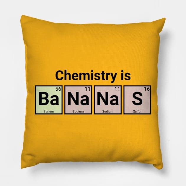 Chemistry is Bananas Pillow by Markaneu