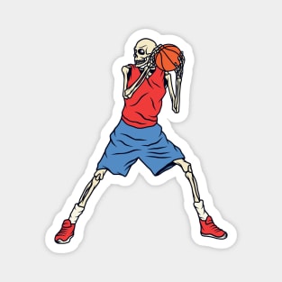 Skeleton Basketball Player Posting Up Magnet