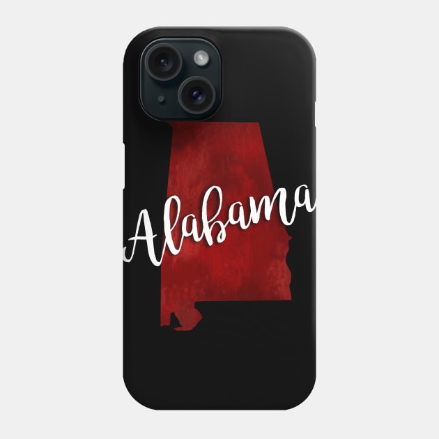 Alabama State Outline Phone Case by doodlesbydani