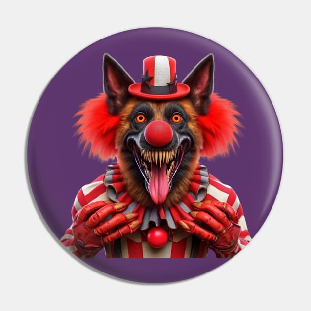 Scary Doggie Clown Pin by Darn Doggie Club by focusln