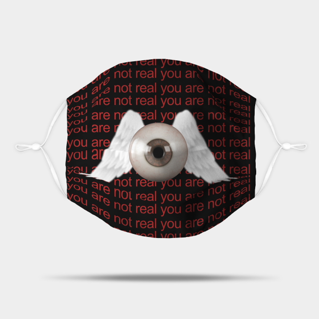 Weirdcore Aesthetic Human Eye Winged Eyeball Weirdcore Mask TeePublic