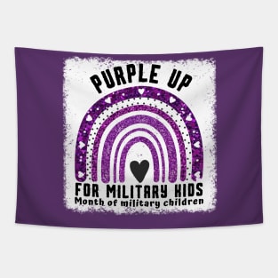 Rainbow Purple Up For Military Kids Tapestry