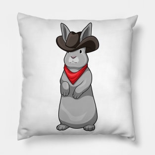 Rabbit Cowboy Cowboy hat Pillow