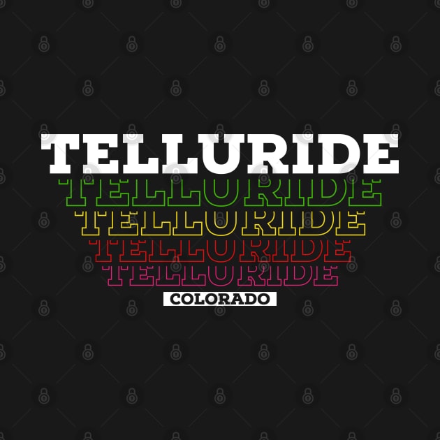 I Love Telluride Colorado USA Vintage Tshirt Gift Idea by Zen Cosmos Official