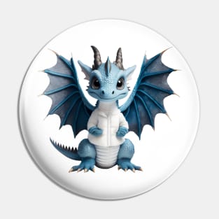 Cute Blue Ice Baby Dragon Pin