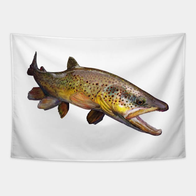 The Wild Brown Trout Tapestry by fishweardesigns