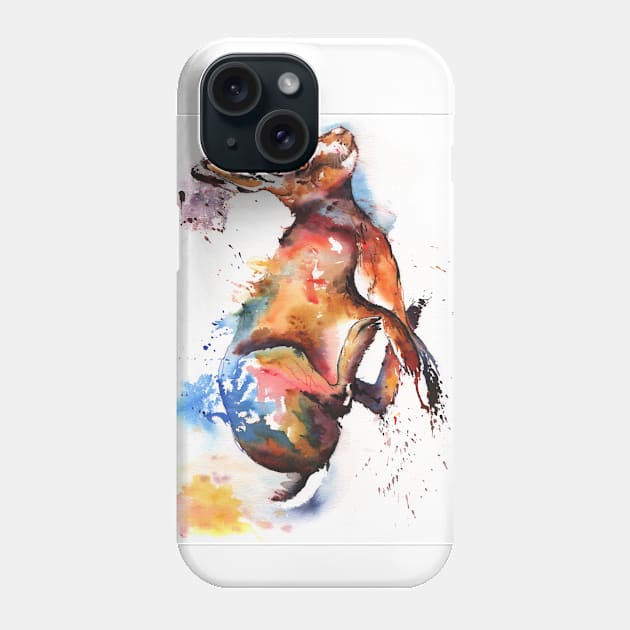 Splash and Dash running hare painting Phone Case by Mightyfineart