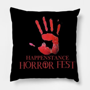 Happenstance Horror Fest Hand Red Logo Pillow