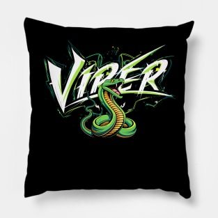 Green Viper Wear - Venomous Urban Style Snake Theme Pillow