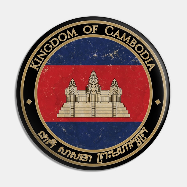 Vintage Kingdom of Cambodia Asia Asian Flag Pin by DragonXX