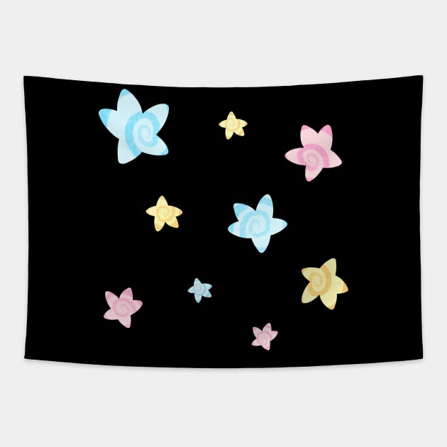 Cute Kawaii Pastel Swirl Star Pattern Tapestry by ichewsyou