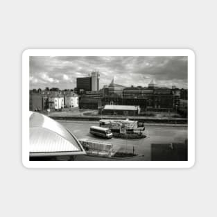 Landscape looking across Norwich bus station, Norfolk, UK Magnet