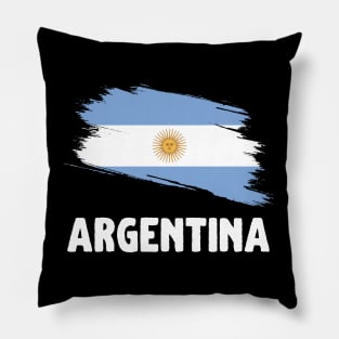 Argentina Flag Distressed Pillow