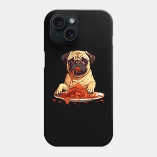 Pug Eating Pasta Phone Case