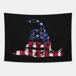 Don't tread on me rattlesnake painted american flag Tapestry