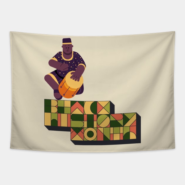 Black history month t-shirt Tapestry by cuttar